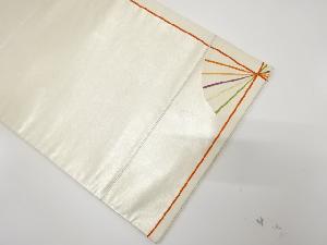 アンティーク　引箔　扇模様織り出し袋帯（材料）